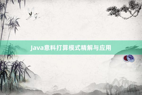 Java意料打算模式精解与应用