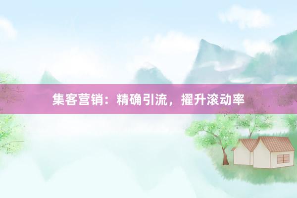集客营销：精确引流，擢升滚动率